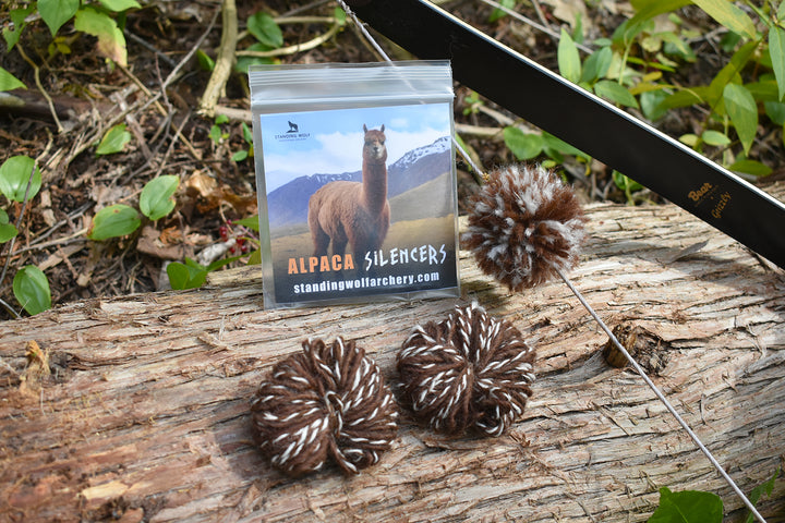 Brown Alpaca/Navajo Wool Bow String Silencers by Standing Wolf Traditional Archery