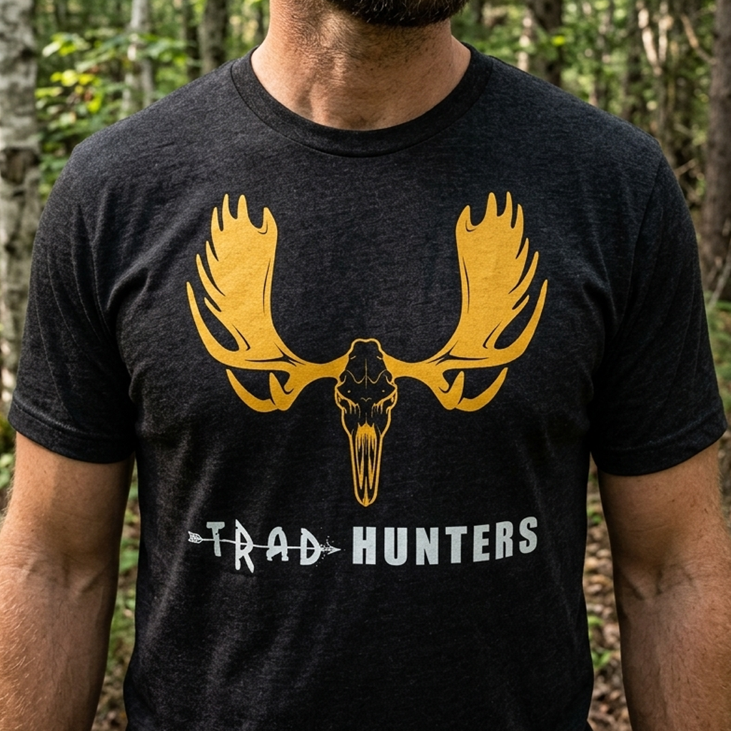 Trad Hunters Moose Skull Logo T-Shirt – Traditional Bowhunting Tee